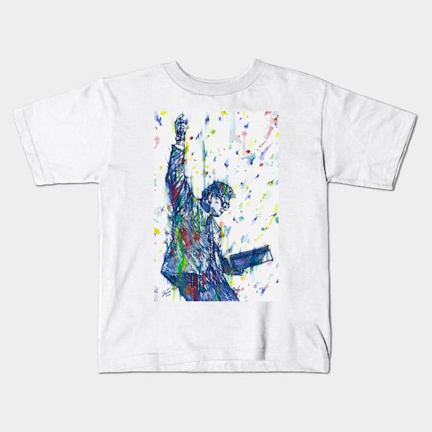 ALLEN GINSBERG reading -watercolor and ink portrait Kids T-Shirt by lautir